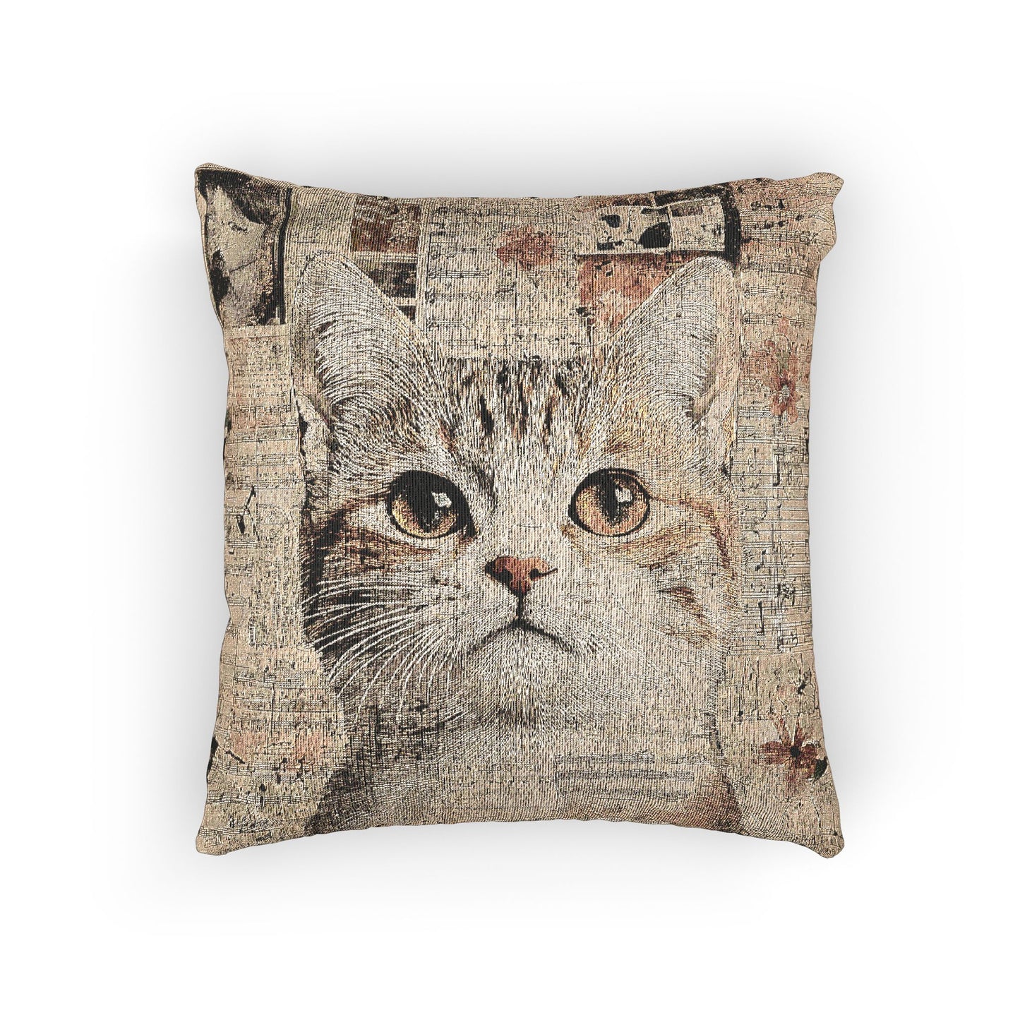Cozy Cat Woven Pillow