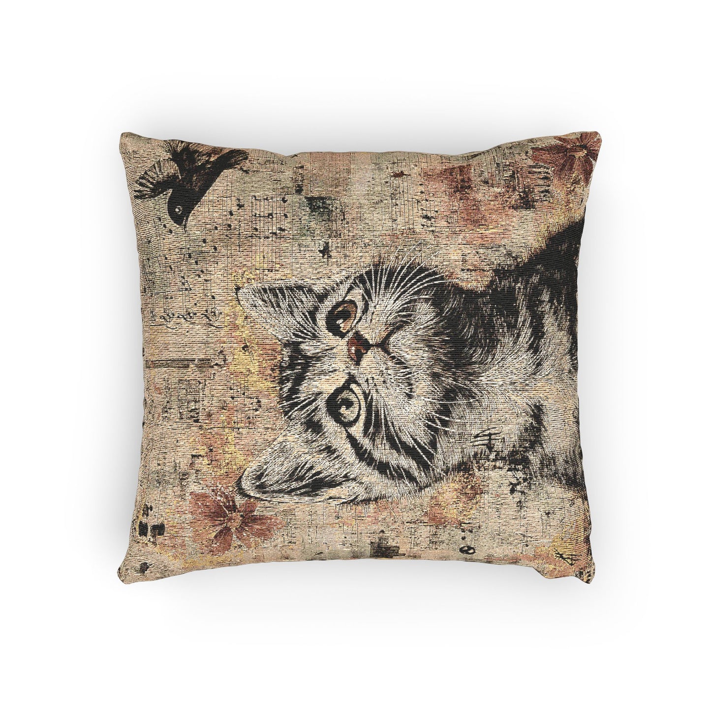 Charming Cat Woven Pillow