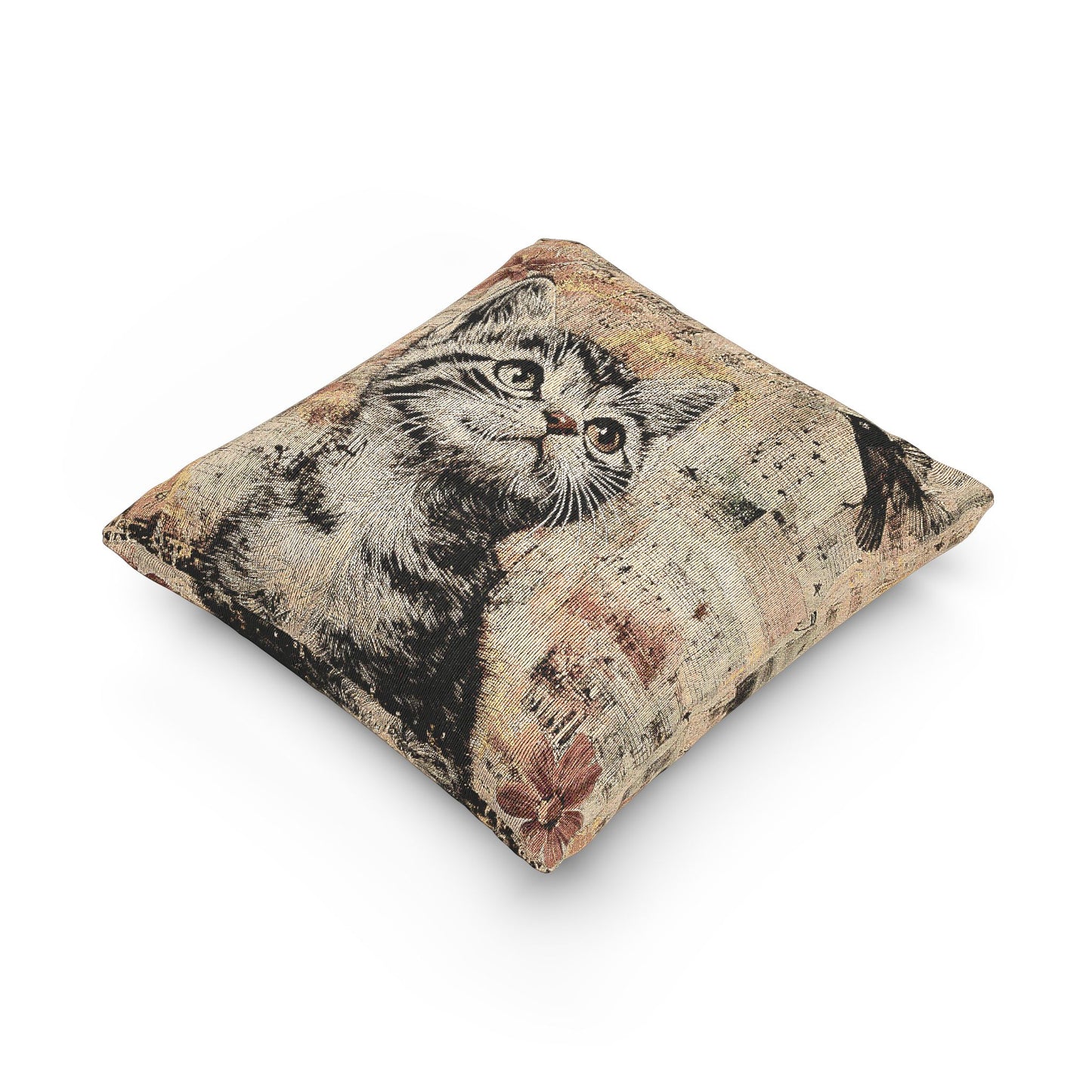 Charming Cat Woven Pillow