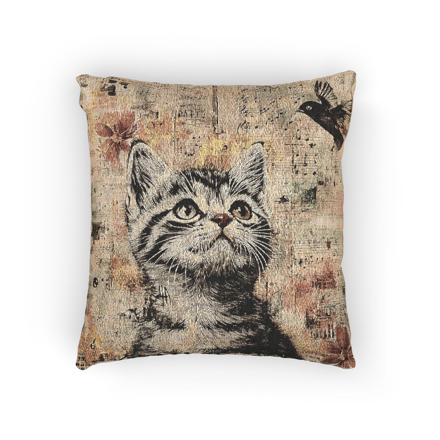 Charming Cat Woven Pillow