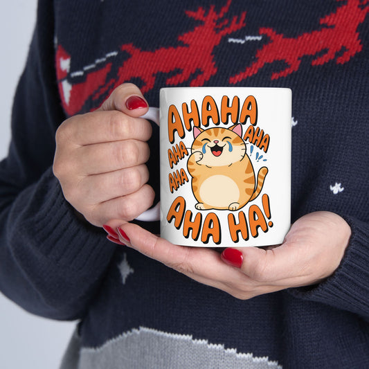 Cat Laughing Ceramic Mug