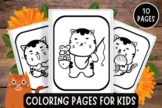 Cute Cat Coloring Pages for Kids – 10 Printable