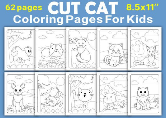 Cute Cat Coloring Book for Kids